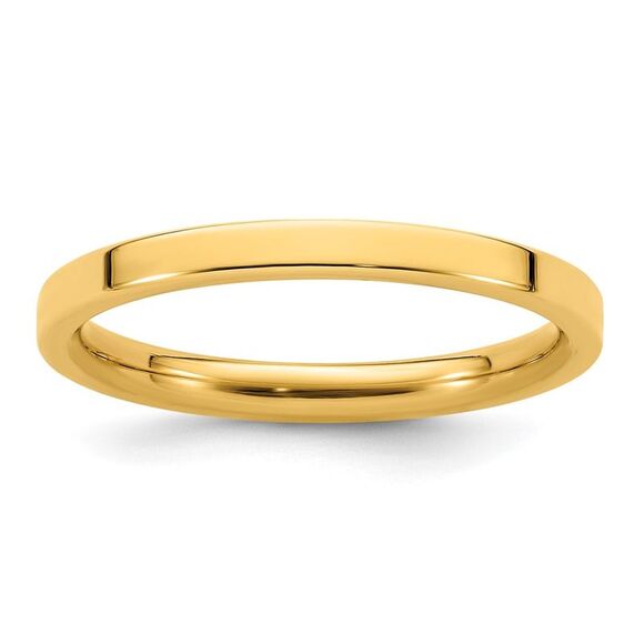 Kazi Luxury 14K Rose Gold 2mm Standard Flat Comfort Fit Band Size 8.5